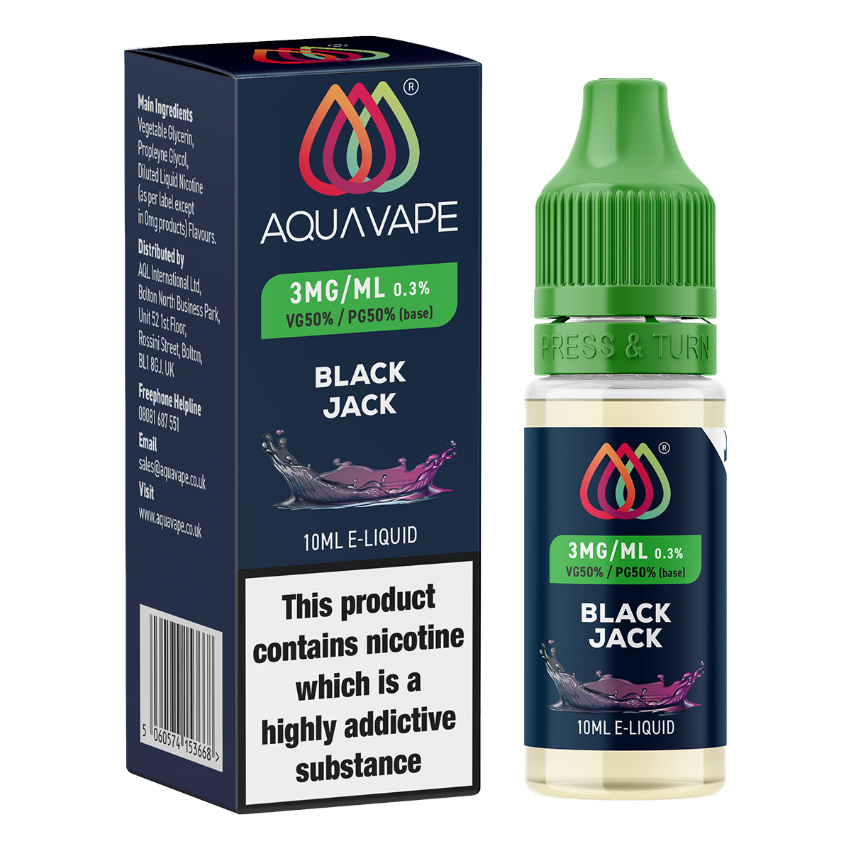 Black Jack E-Liquid by Aquavape | 10ml