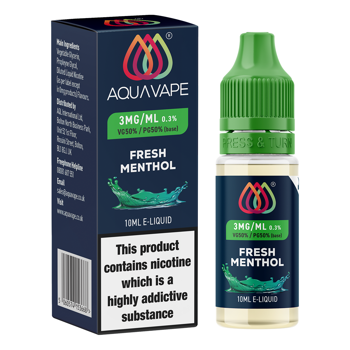 Fresh Menthol by Aquavape 10ml | E-Liquid Fresh Menthol by Aquavape 10ml | E-Liquid