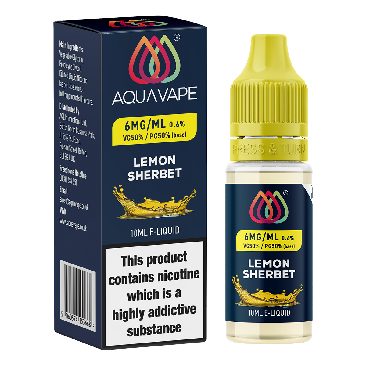 Lemon Sherbert E-Liquid by Aquavape | 10ml Lemon Sherbert E-Liquid by Aquavape | 10ml