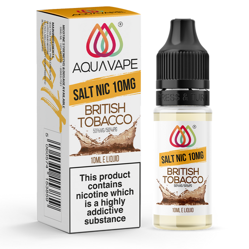 British Tobacco Nic Salt by Aquavape 10ml 10mg