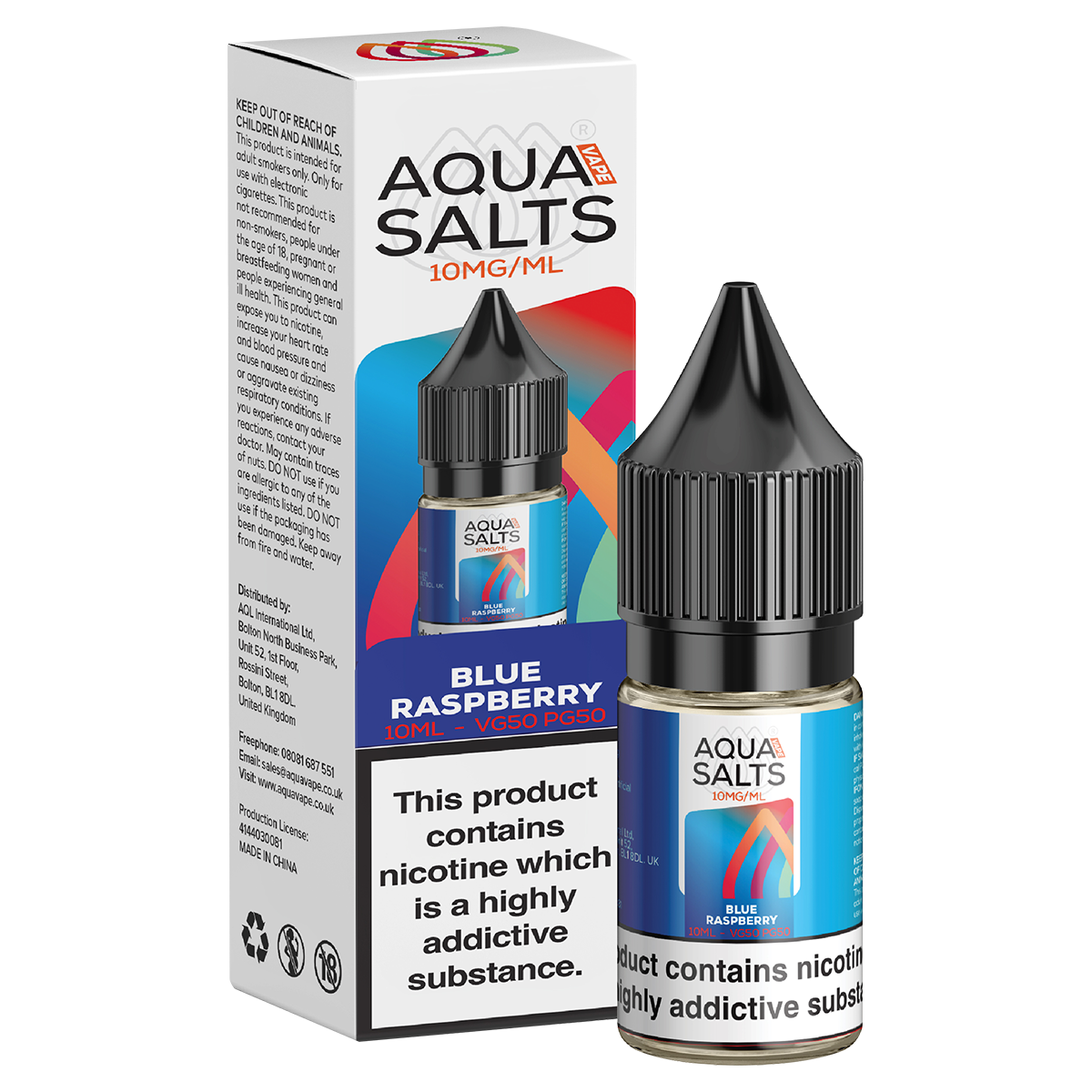 Blue Raspberry Nic Salt by Aqua Salts 10ml Aquavape Blue Raspberry Nic Salt by Aqua Salts 10ml Aquavape
