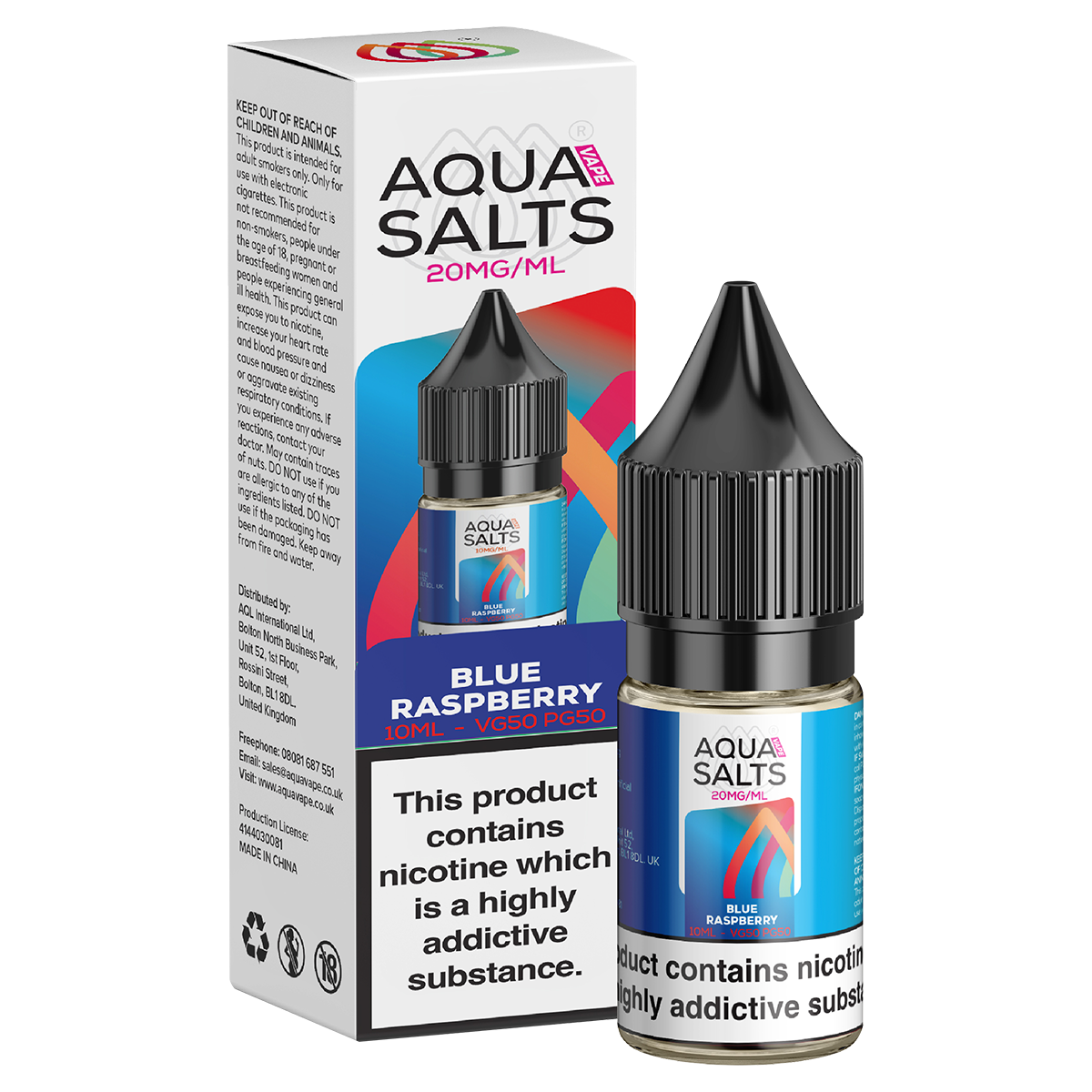Blue Raspberry Nic Salt by Aqua Salts 10ml Blue Razz Lemonade Nic Salt by  Aqua Salts 10ml