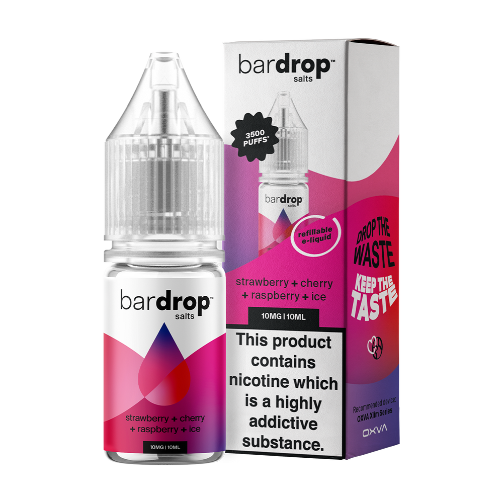 bar drop box bottle strawberry cherry raspberry ice