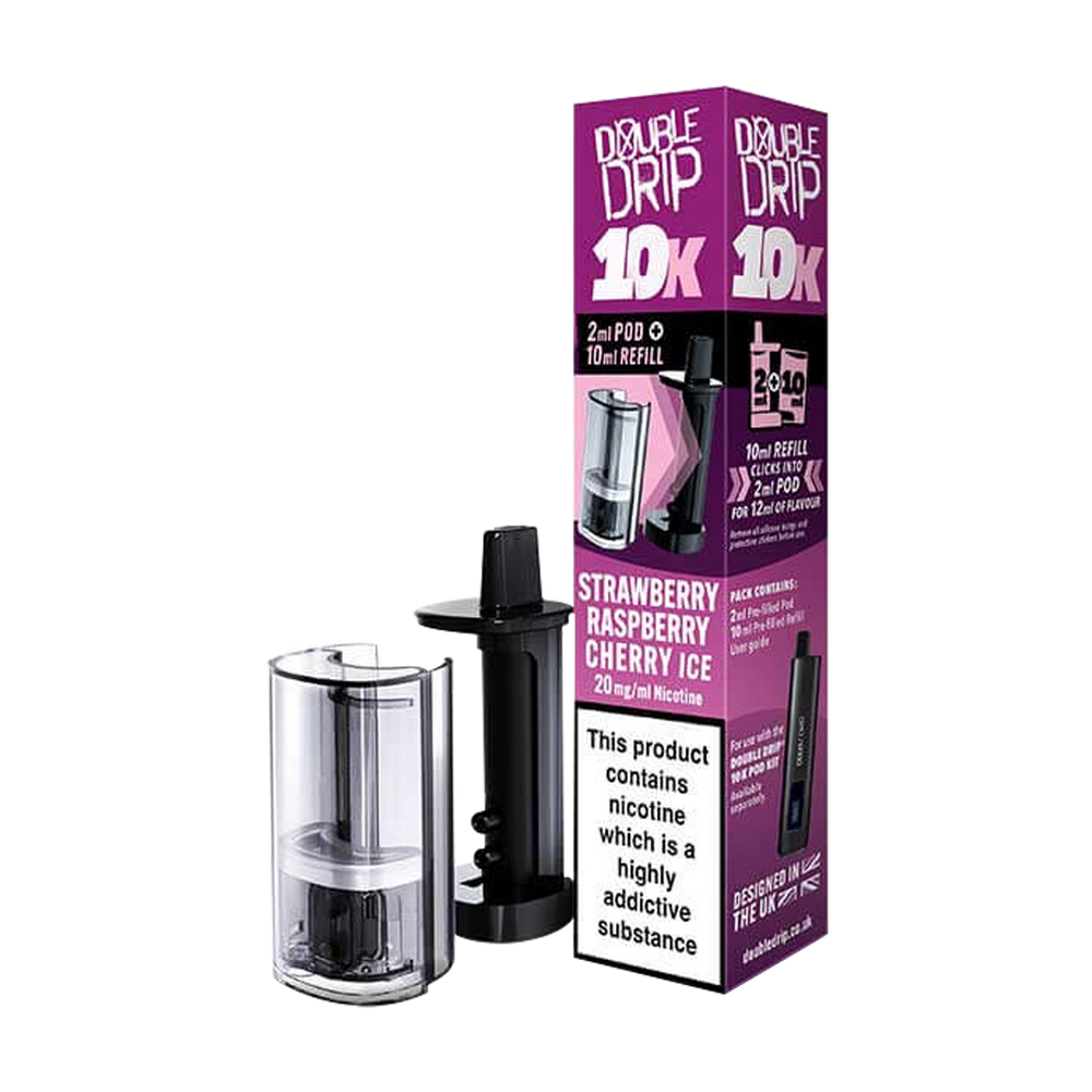 Strawberry Raspberry Cherry Ice Double Drip 10K Refill Pack