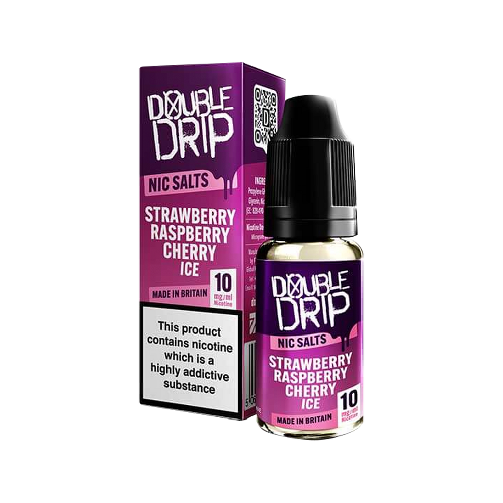 Strawberry Raspberry Cherry Ice Nic Salt by Double Drip