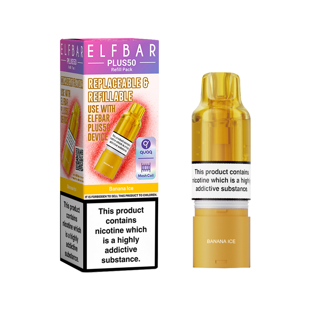 Banana Ice ElfBar Plus 50 Refill Pack