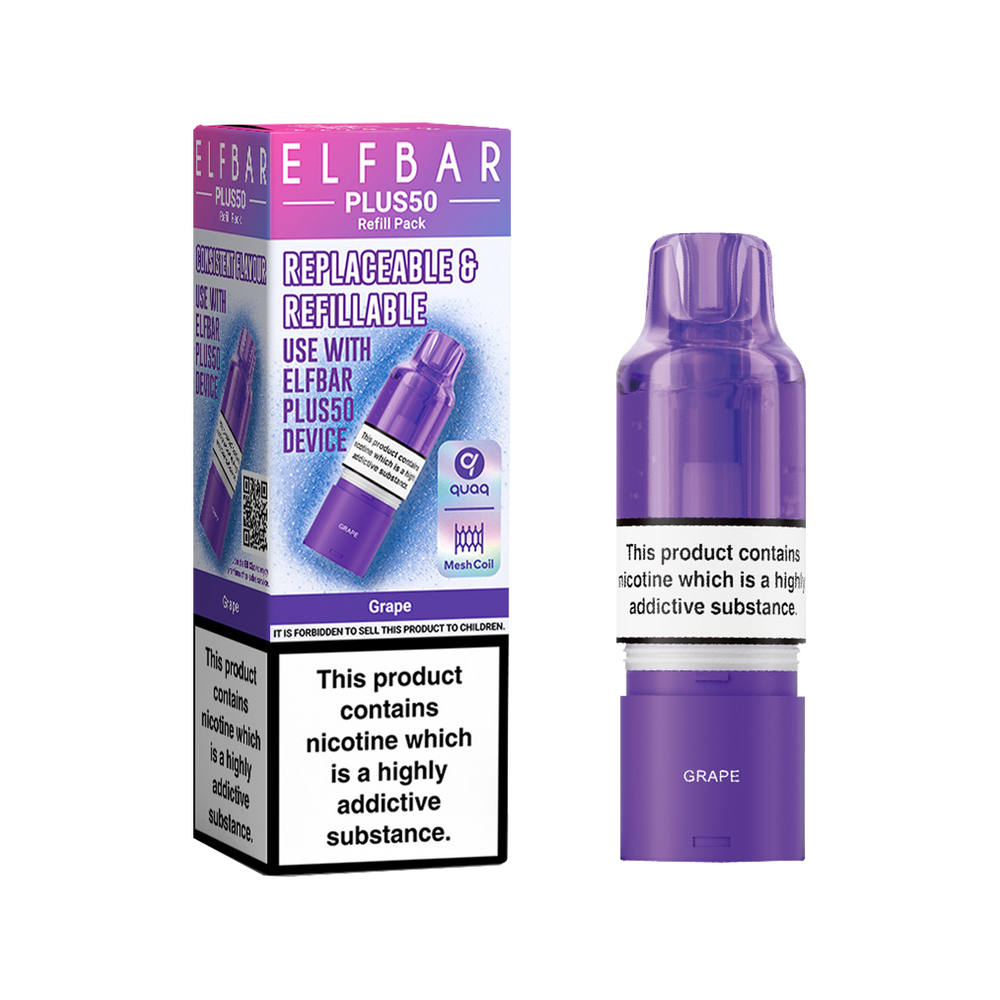 Grape ElfBar Plus 50 Refill Pack