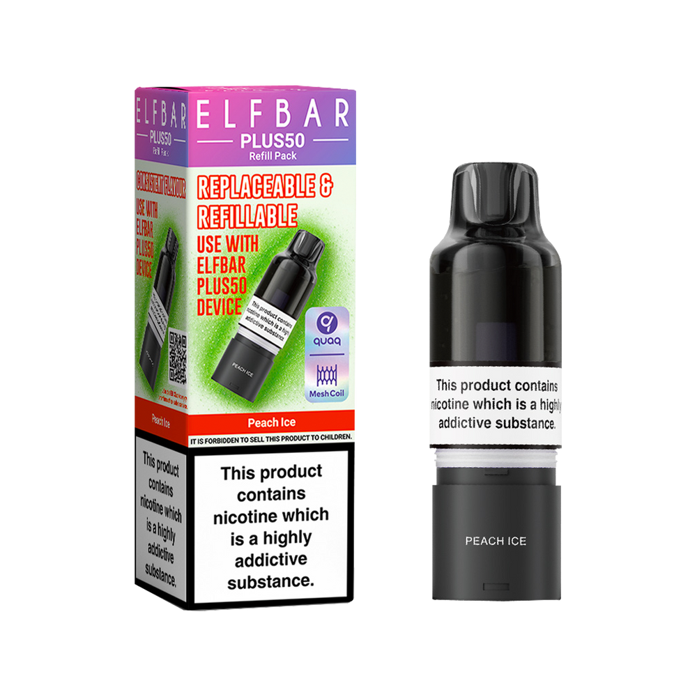 Peach Ice ElfBar Plus 50 Refill Pack