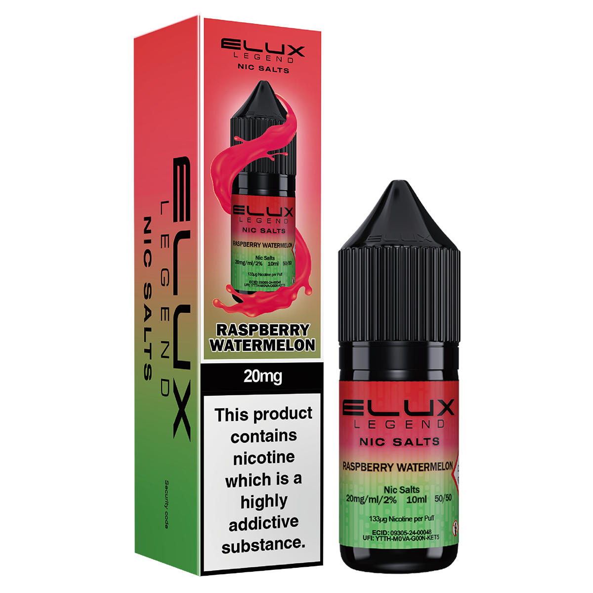 Raspberry Watermelon Nic Salt by Elux 10ml Fizzy Cherry Nic Salt by Elux  10ml | 50VG/50PG  Aquavape
