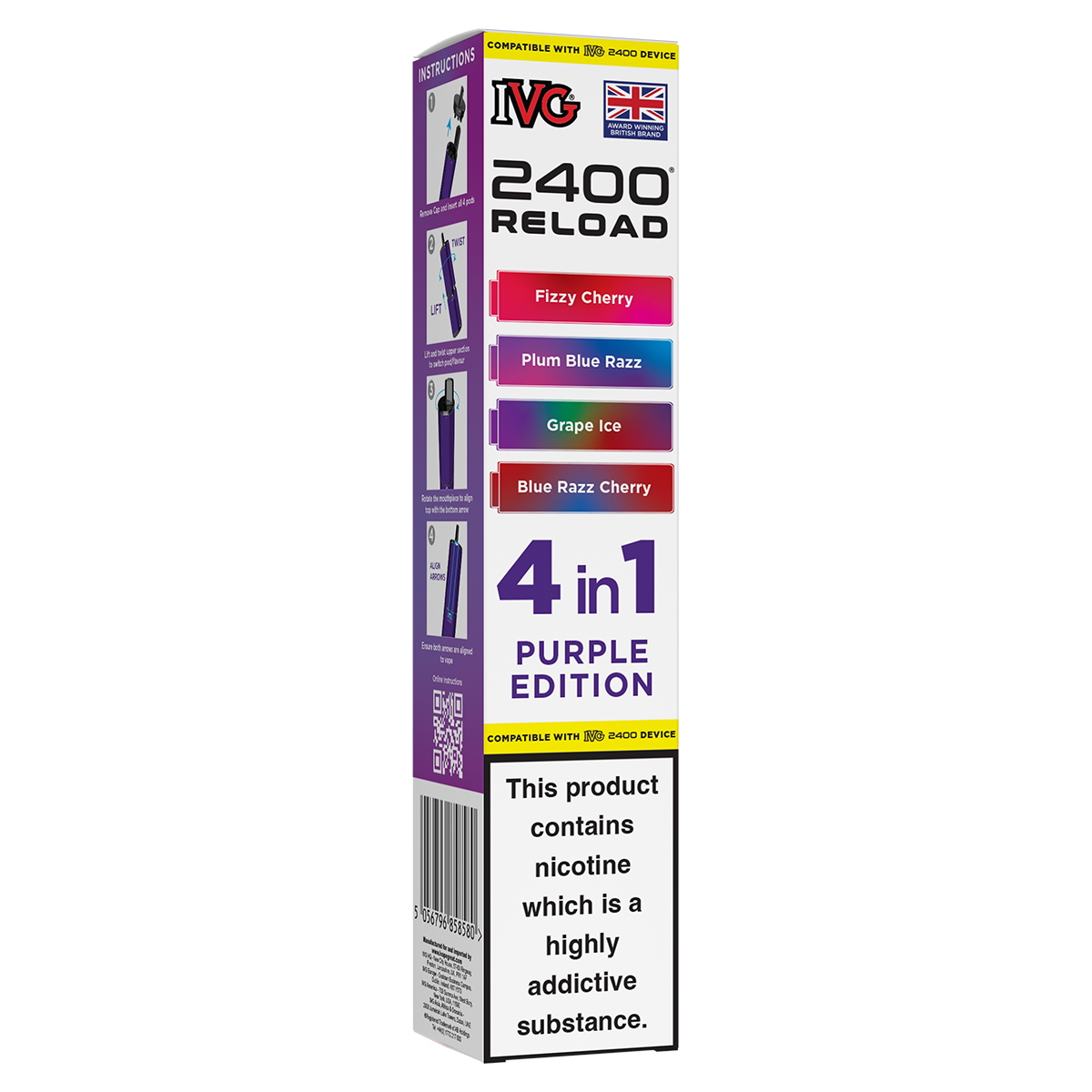 ivg 2400 blue razz cherry Purple Edition IVG 2400 Refill Pods – Aquavape