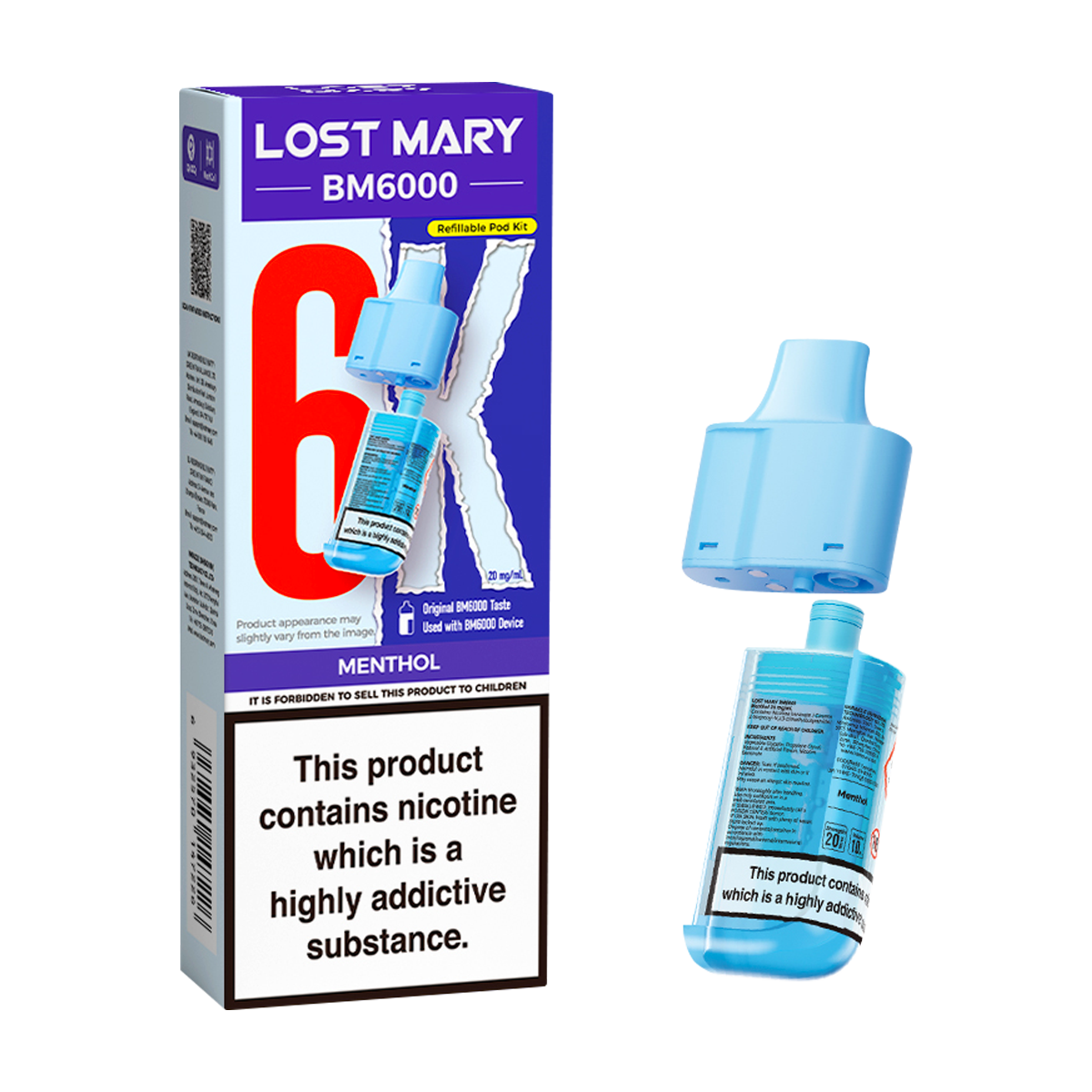 Menthol Lost Mary BM6000 Refill Pack Aquavape Menthol Lost Mary BM6000 Refill Pack Aquavape