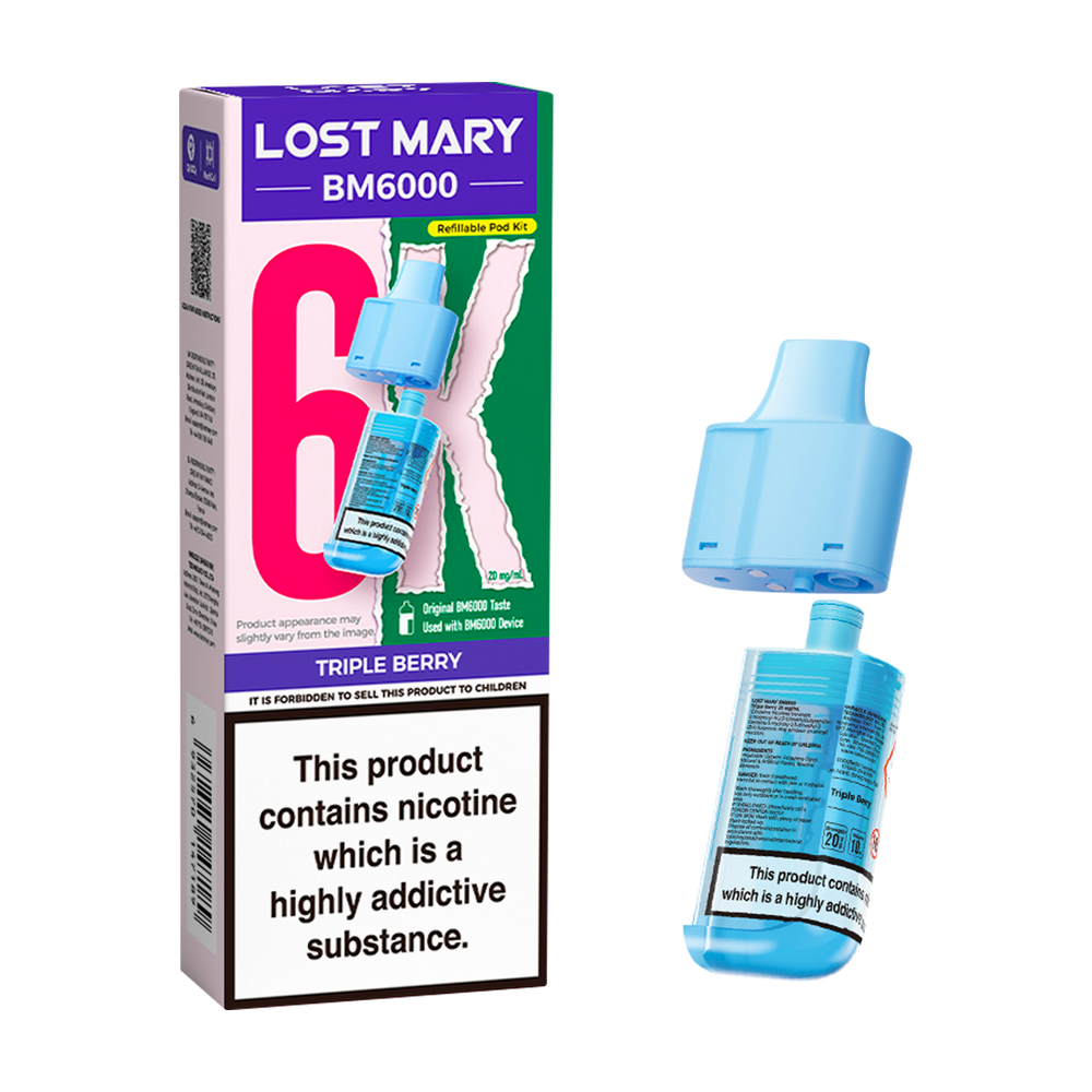 lost mary bm6000 refill pack triple berry