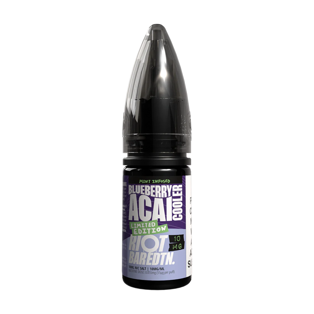 riot bar blueberry acai cooler edtn nic salt 10ml