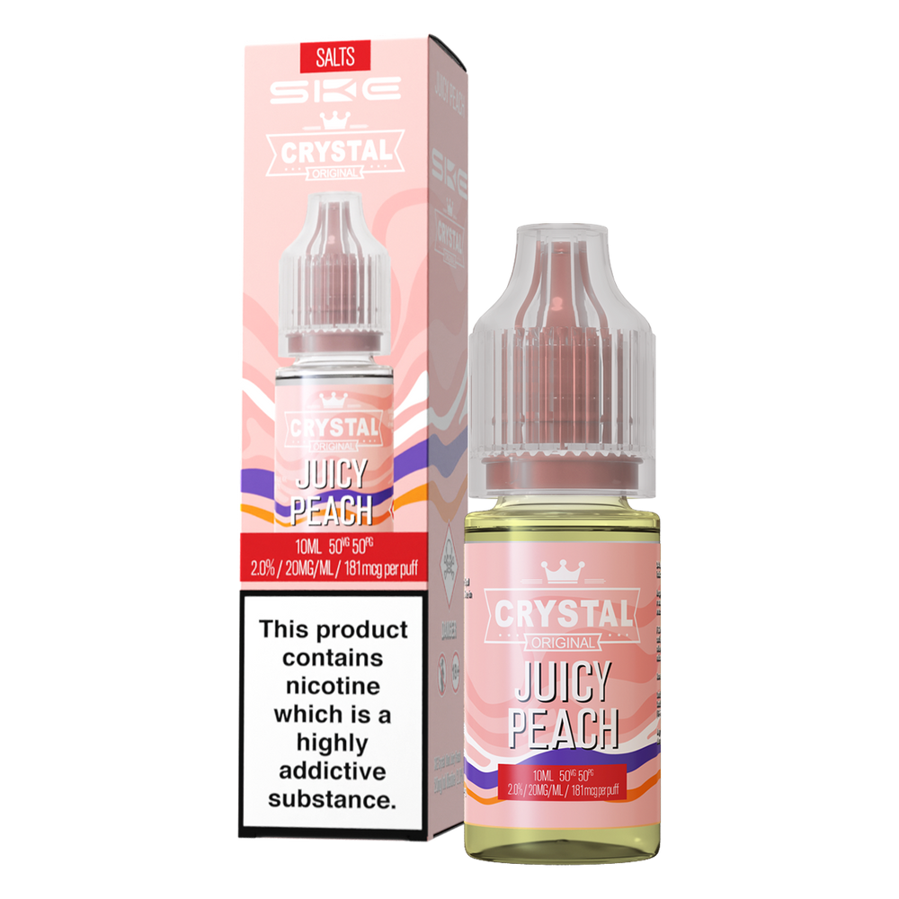 Juicy Peach Nic Salt by SKE Crystal 10ml 20mg