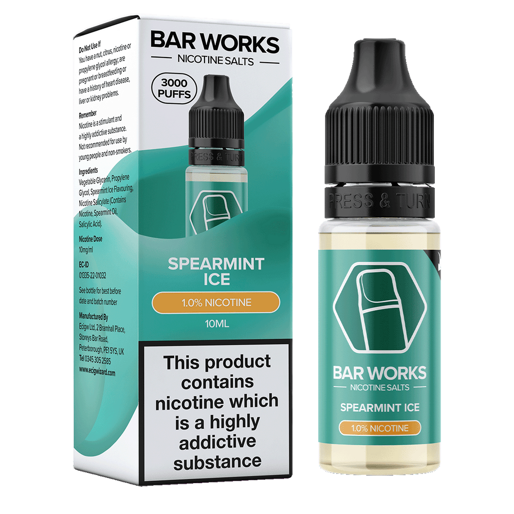 Spearmint Ice Nic Salt by Bar Works - 10ml 10mg