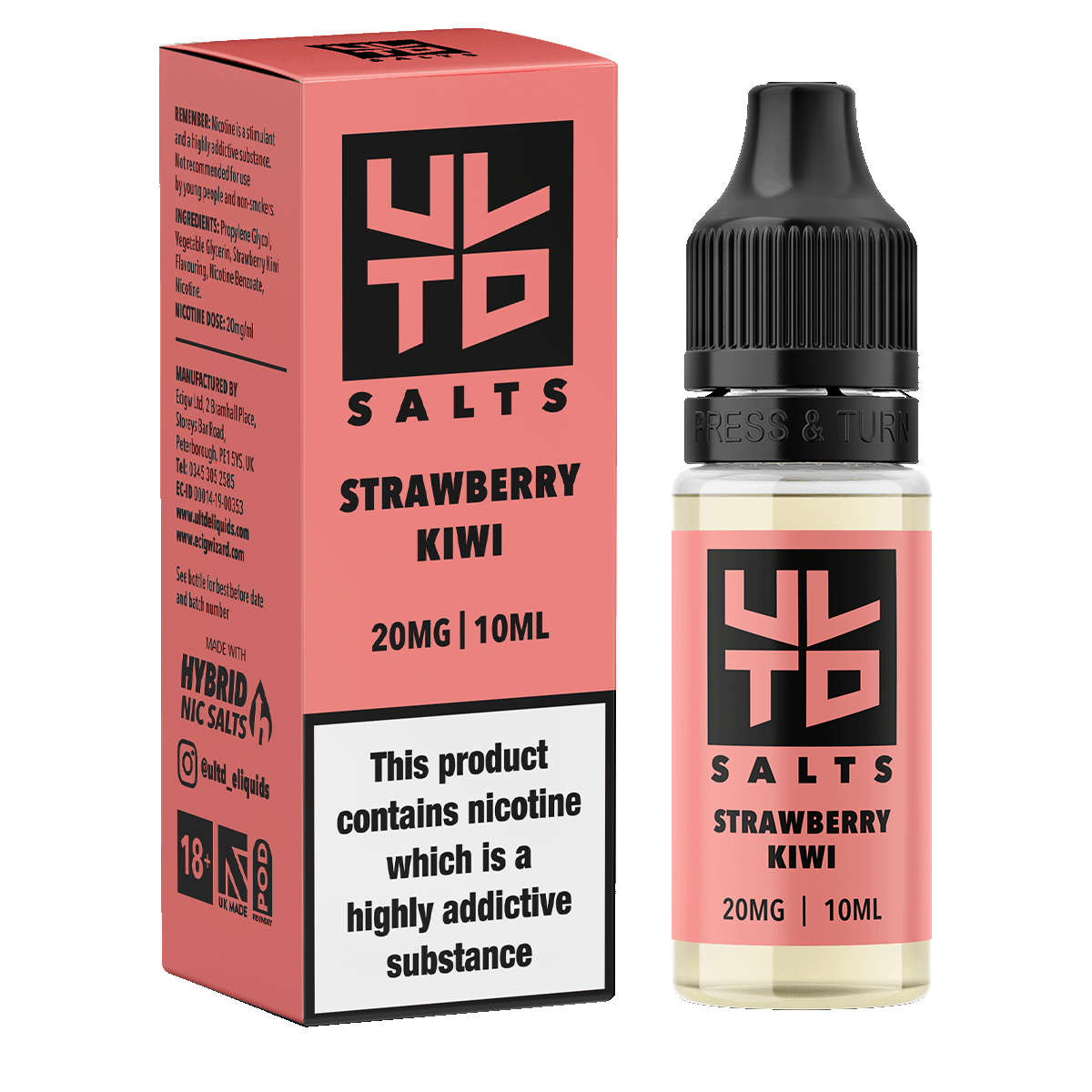 Strawberry Kiwi ULTD Nic Salt E-Liquid - 10ml, E-Liquids