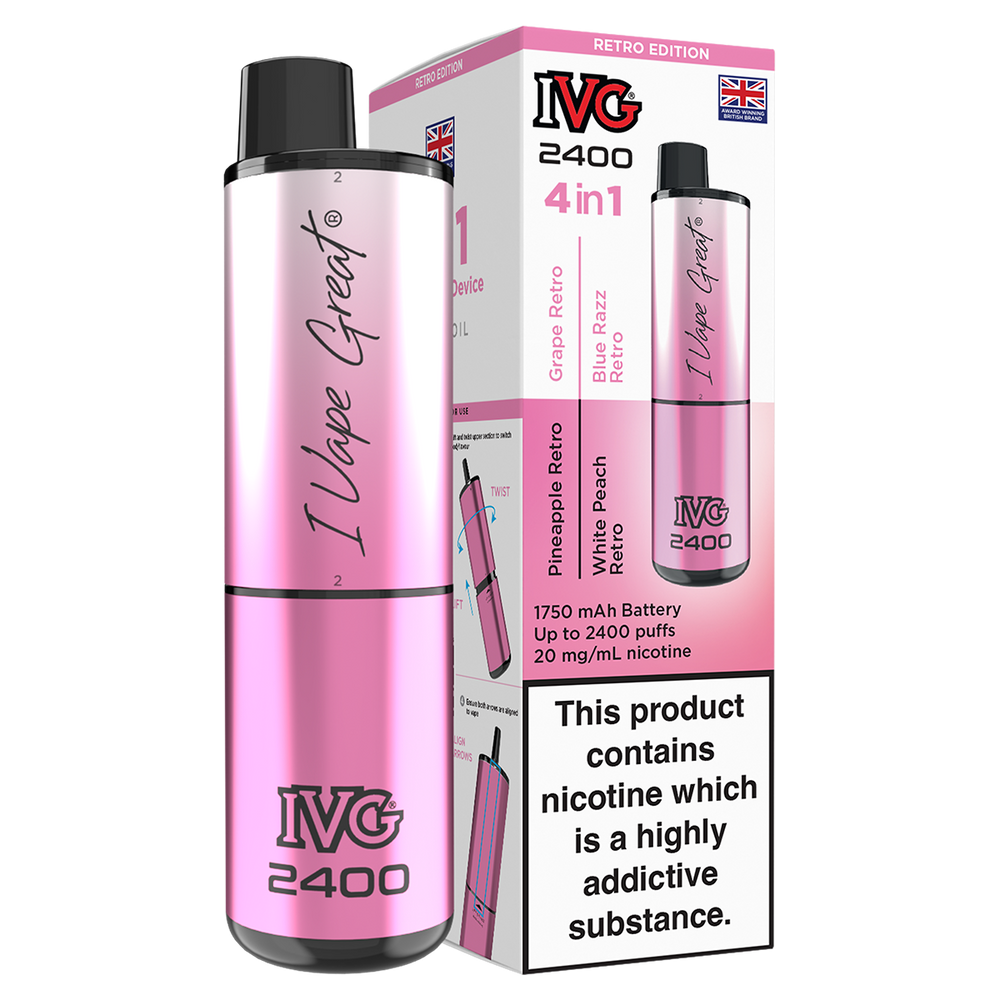 IVG 2400 Rechargeable Vape Kit pineapple peach