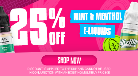 25% Off Mint & Menthol E-Liquids