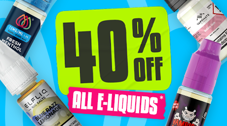 40% OFF ALL E-LIQUIDS