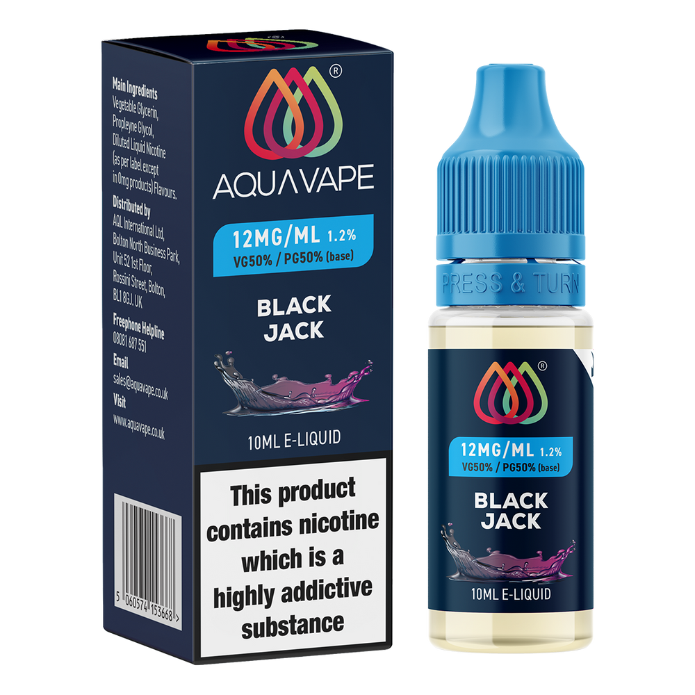 Black Jack E-Liquid by Aquavape - 10ml 12mg