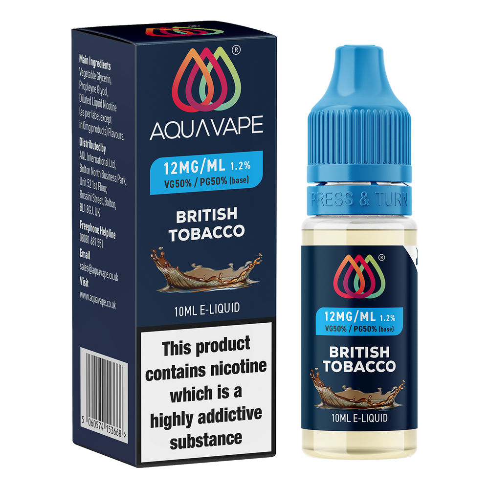 British Tobacco by Aquavape 10ml | E-Liquid British Tobacco by Aquavape 10ml | E-Liquid