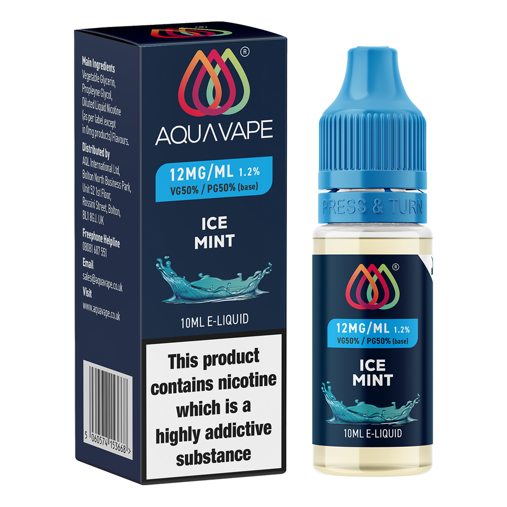 Ice Mint E-Liquid by Aquavape - 10ml 12mg