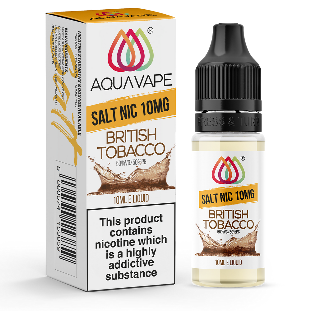 British Tobacco Nic Salt by Aquavape 10ml 10mg