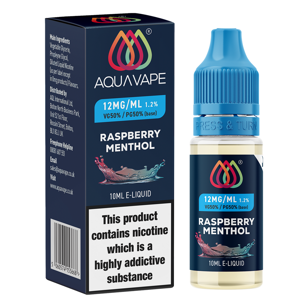 Raspberry Menthol E-Liquid by Aquavape | 10ml Raspberry Menthol E-Liquid by Aquavape | 10ml