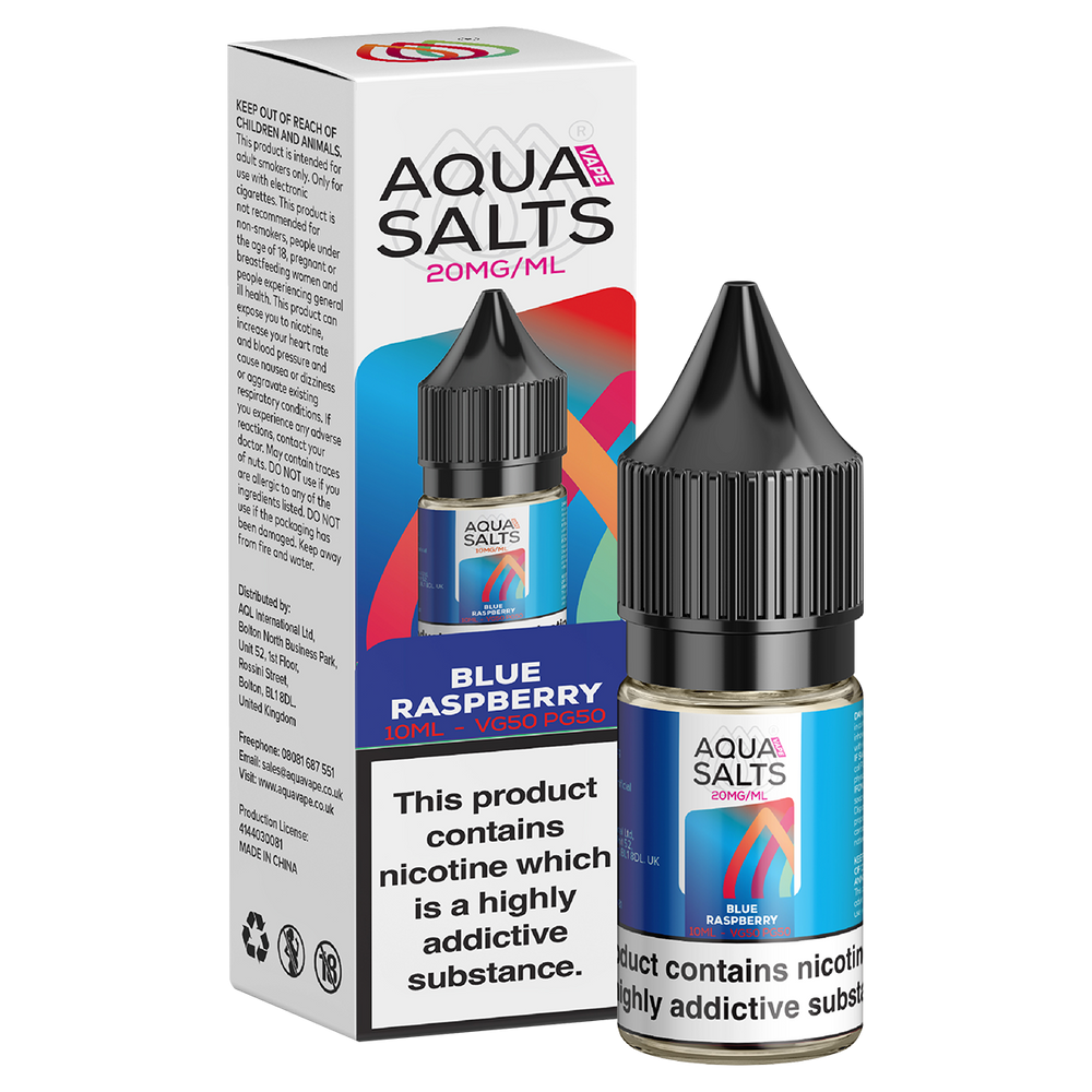 Blue Raspberry Nic Salt by Aqua Salts 10ml 20mg