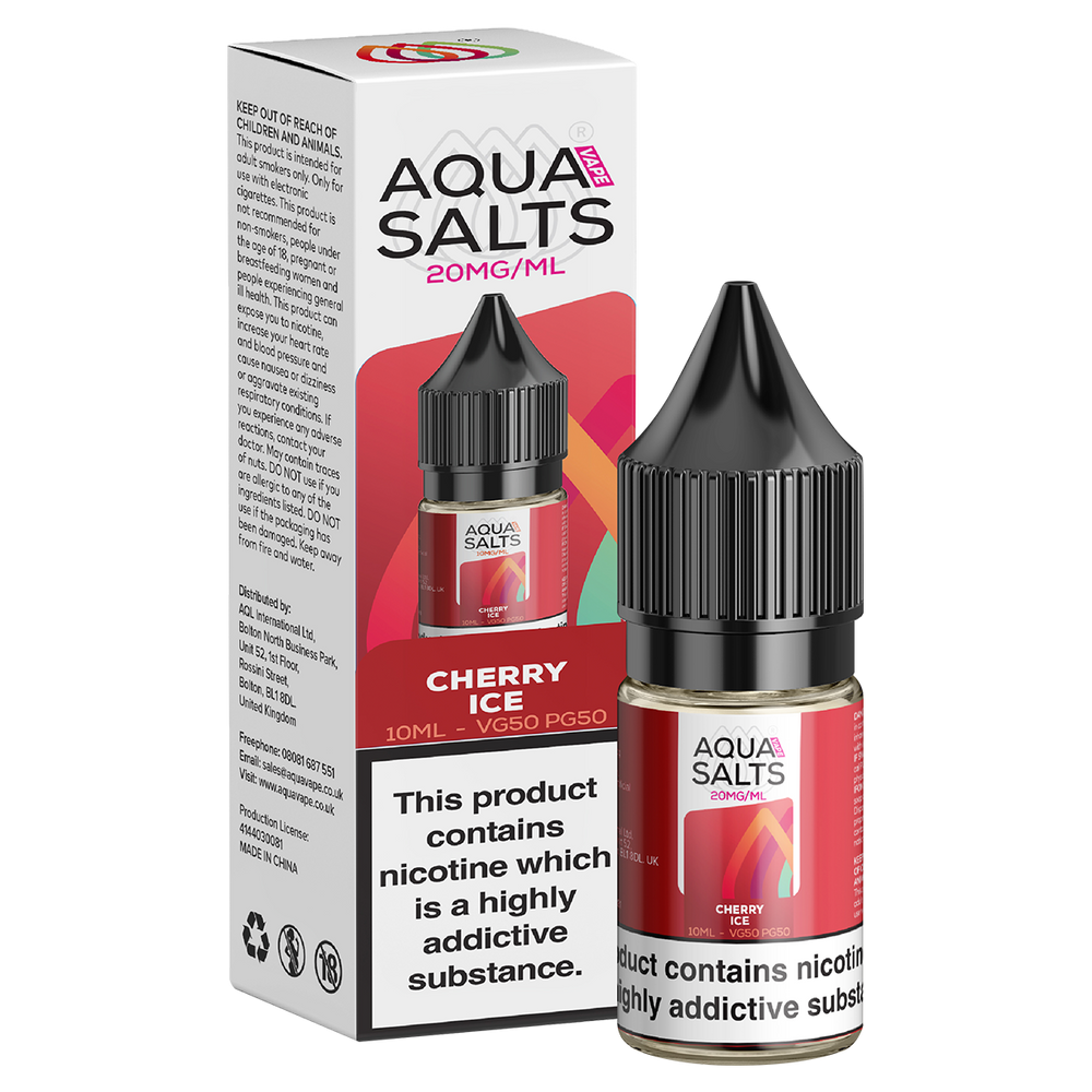 Cherry Ice Nic Salt by Aqua Salts 10ml 20mg