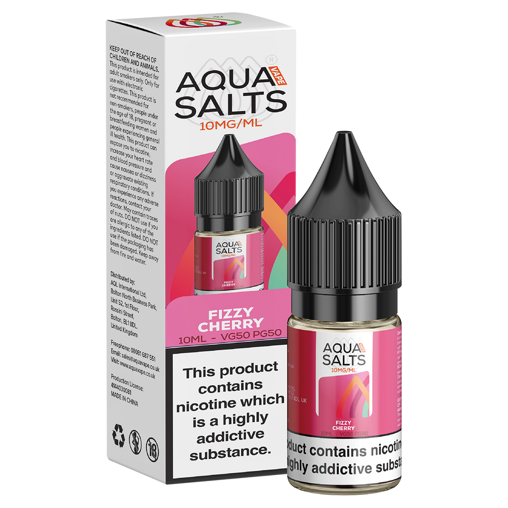 Fizzy Cherry Nic Salt by Aqua Salts 10ml 10mg