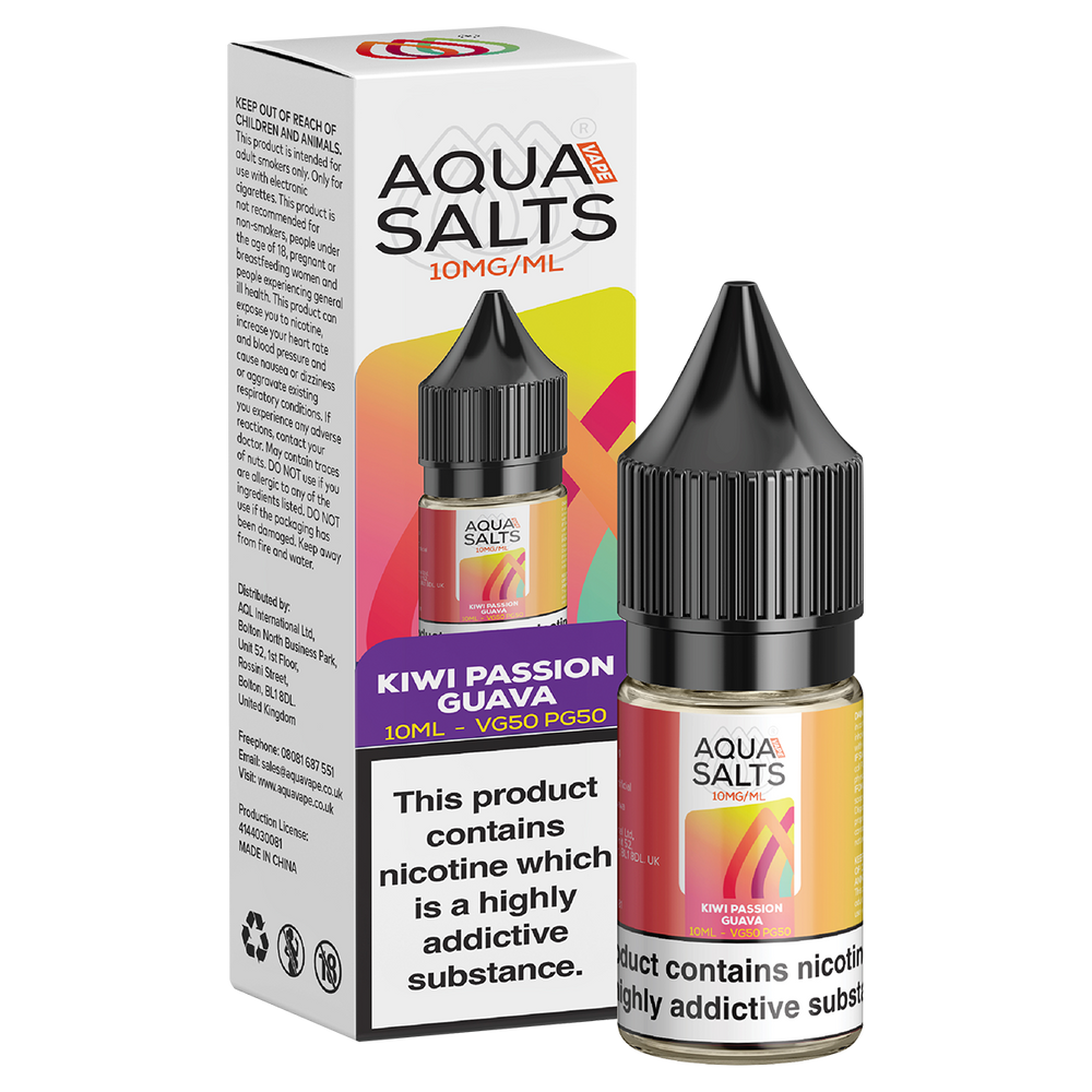 Kiwi Passionfruit Guava Nic Salt by Aqua Salts 10ml 10mg