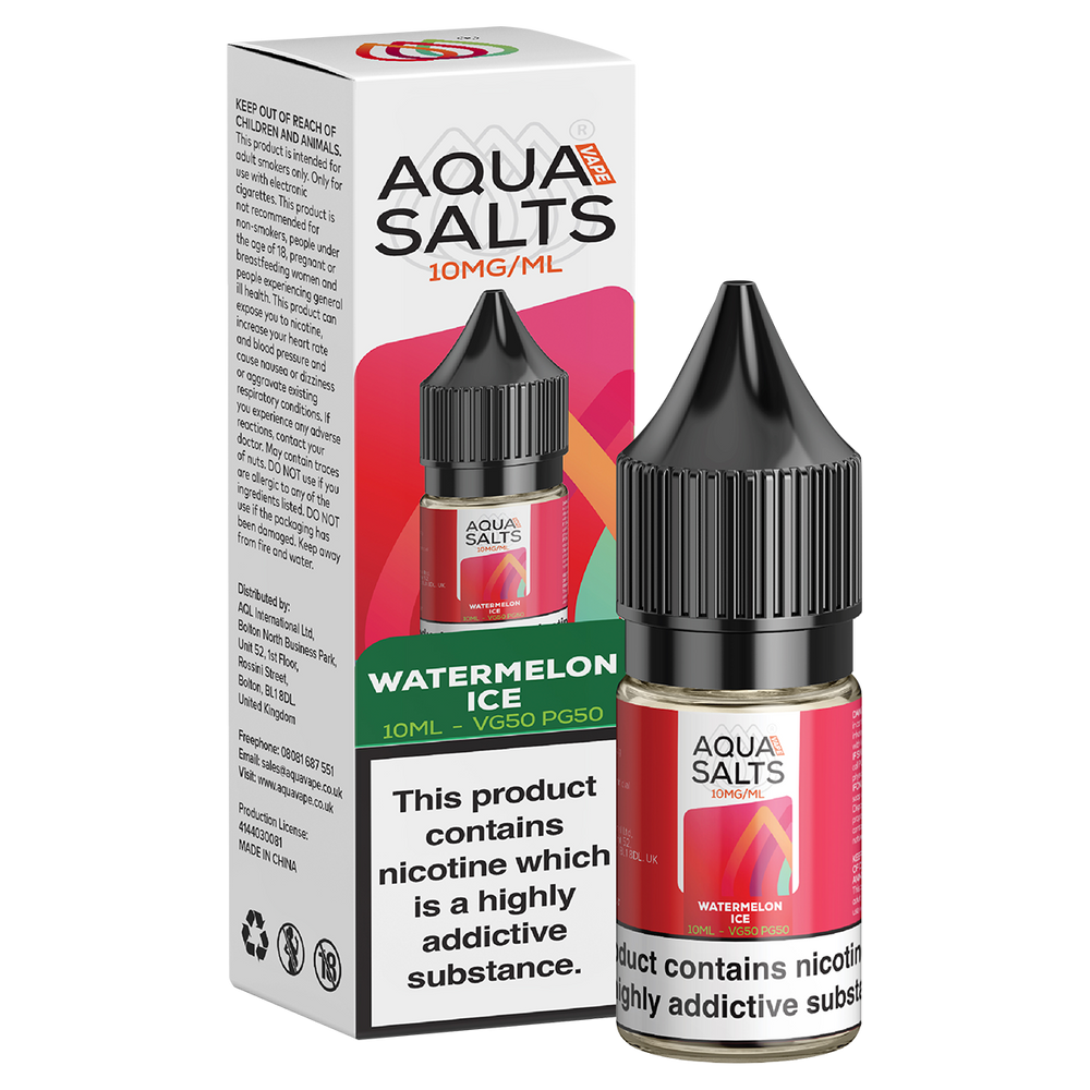 Watermelon Ice Nic Salt by Aqua Salts 10ml 10mg