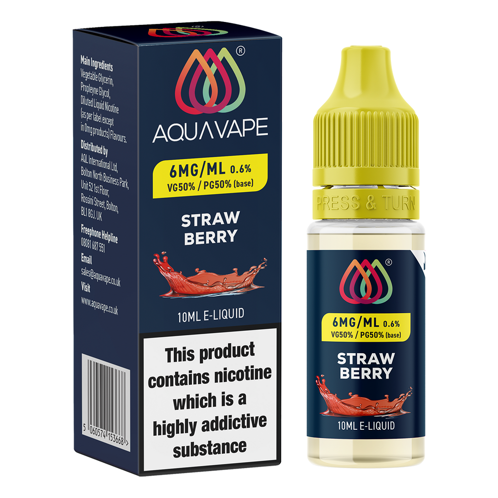 Strawberry E-Liquid by Aquavape - 10ml 6mg