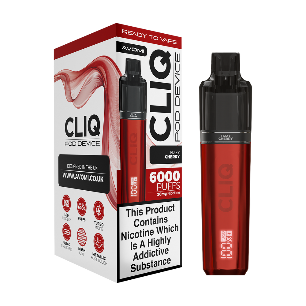 Avomi Cliq 6000 Puff Vape Kit fizzy cherry