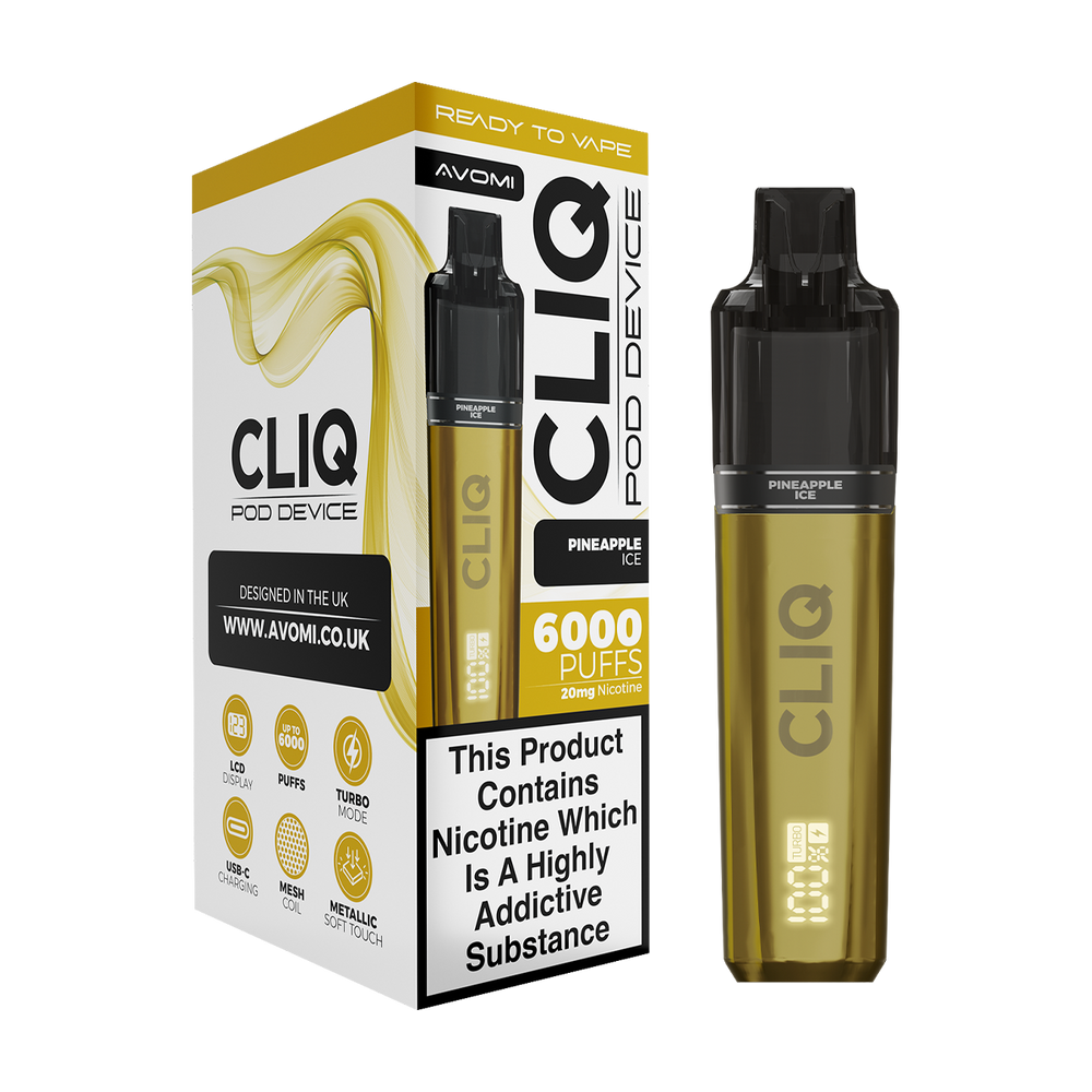 Avomi Cliq 6000 Puff Vape Kit pineapple ice