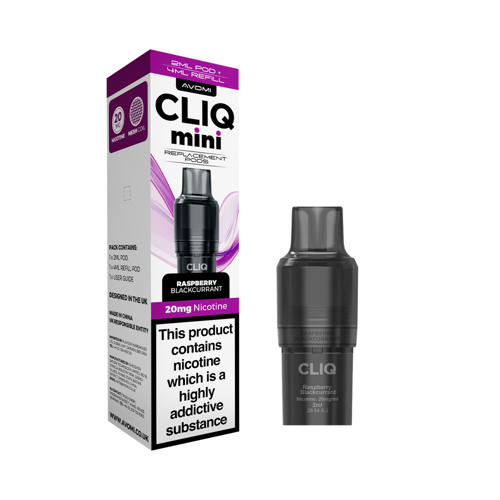 Avomi Cliq Mini Pods raspberry blackcurrant