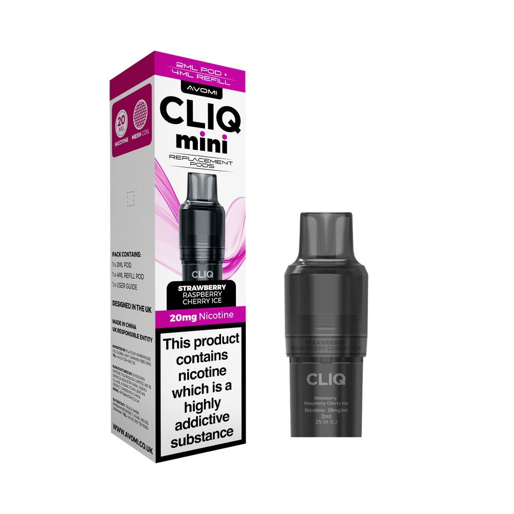 Avomi Cliq Mini Pods strawberry raspberry cherry ice