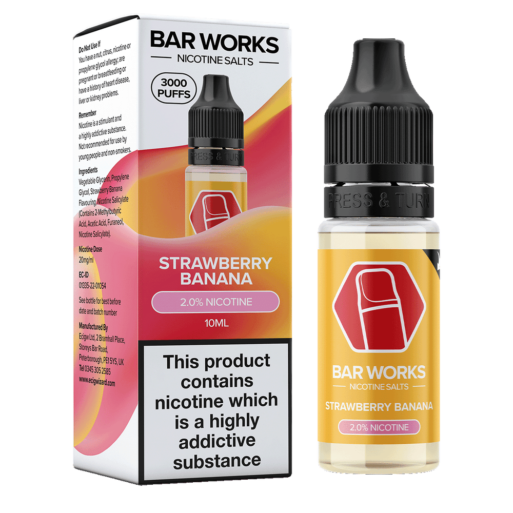 Strawberry Banana Nic Salt by Bar Works - 10ml 20mg