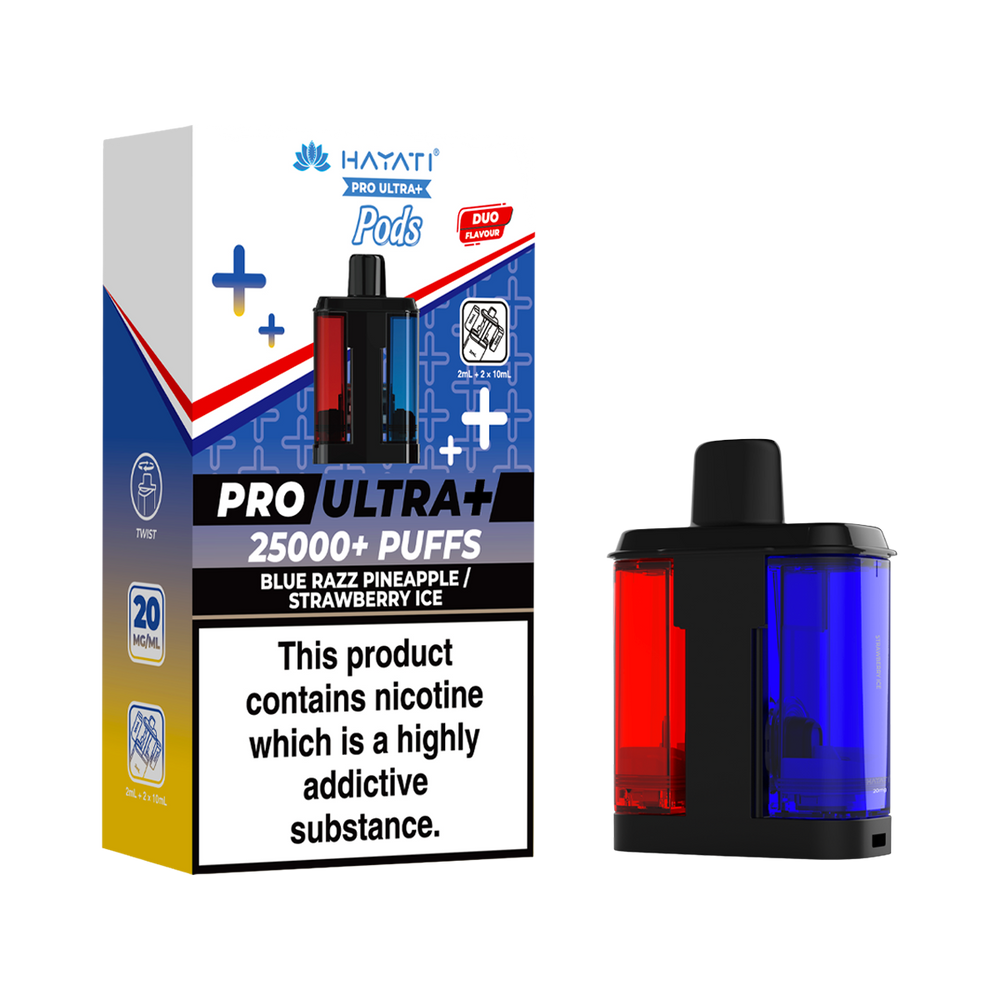 blue razz pineapple strawberry ice hayati pro ultra plus pods