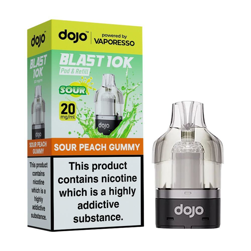dojo blast 10k refill sour peach gummy