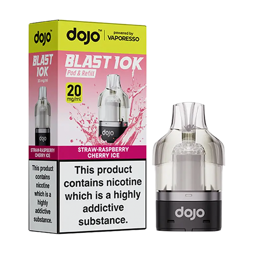 dojo blast 10k refill straw raspberry cherry ice
