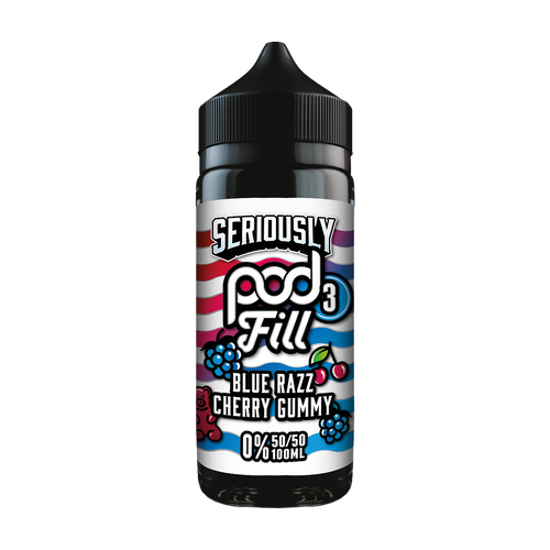 doozy 100ml seriously pod fill 3 blue razz cherry gummy