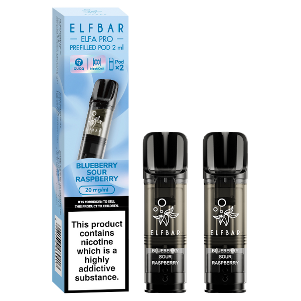 Blueberry Sour Raspberry Elf Bar Elfa Pro Pods | Vape Pods