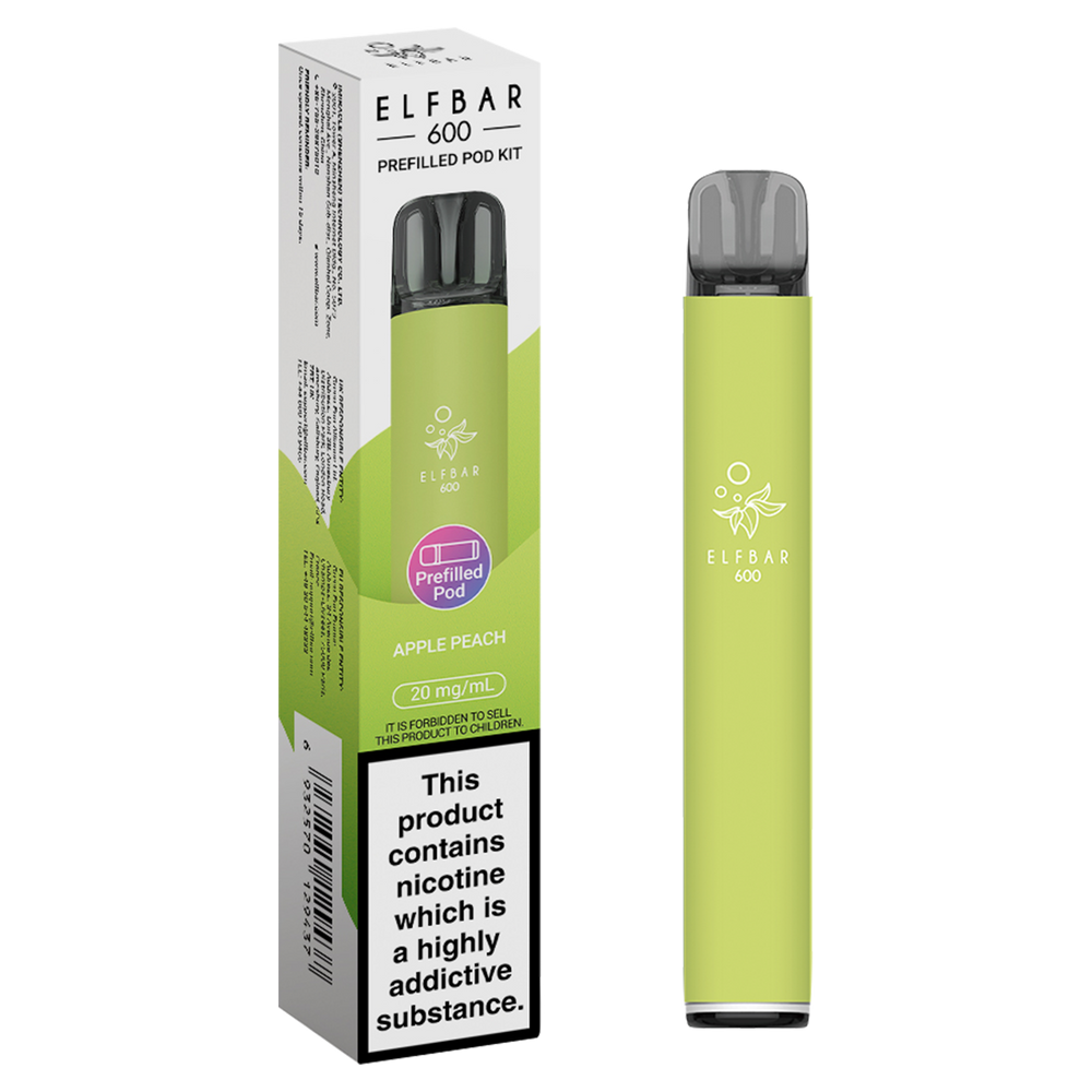 elfbar 600 prefilled pod kit apple peach