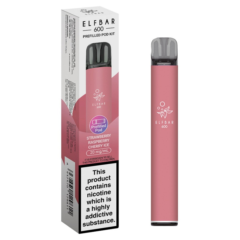 elfbar 600 prefilled pod kit strawberry raspberry cherry ice