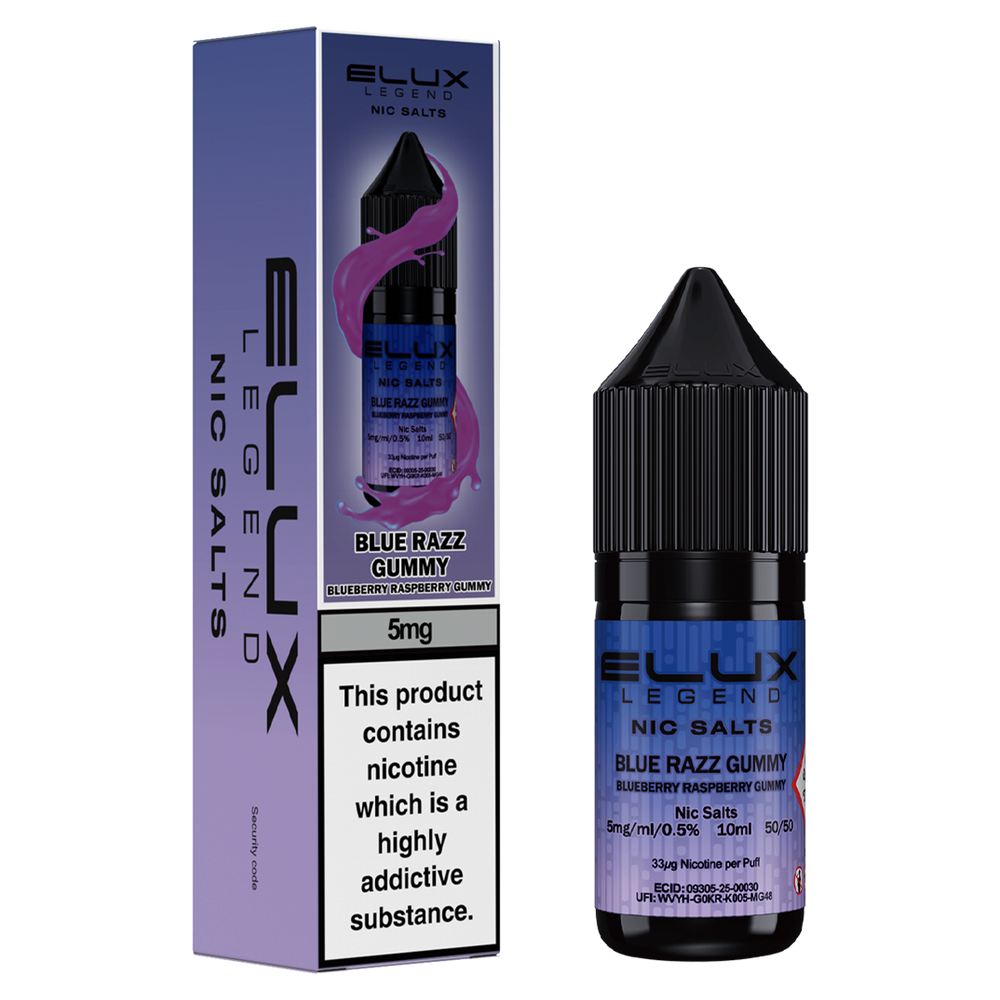Blue Razz Gummy Nic Salt by Elux 10ml