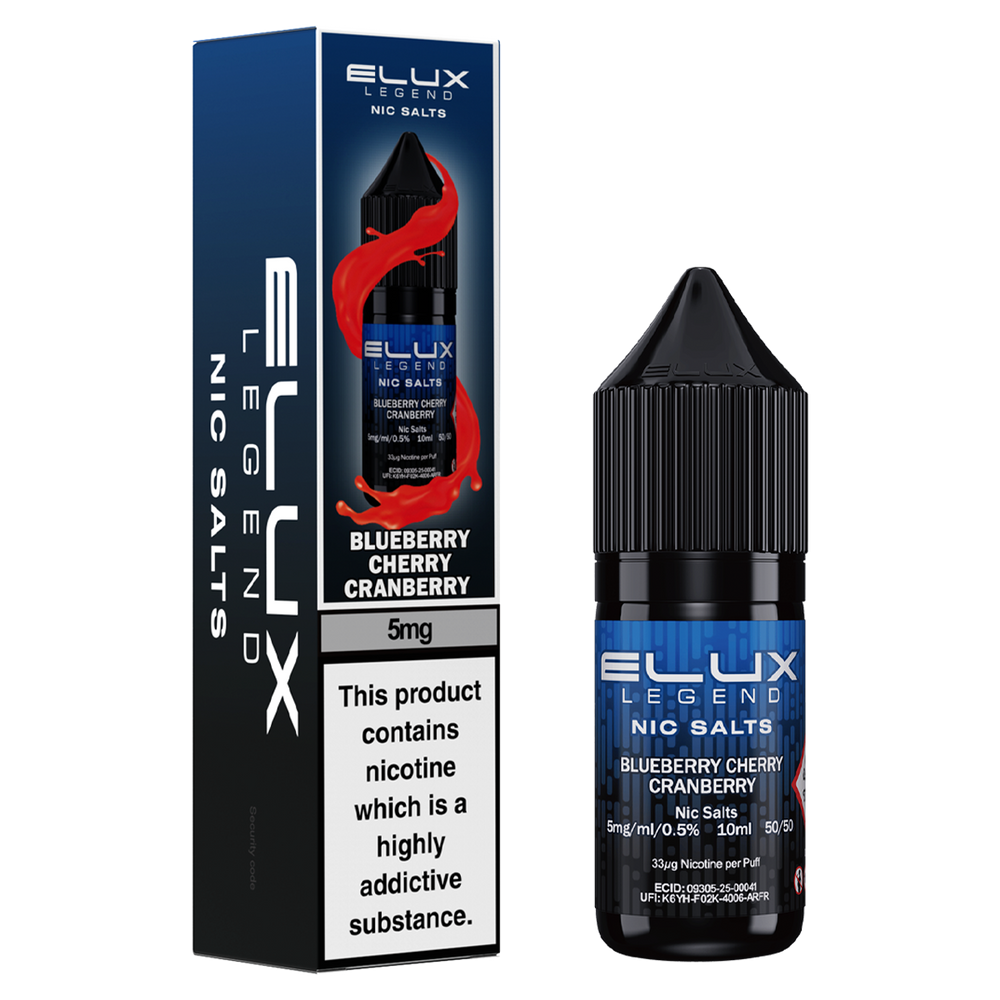 Blueberry Cherry Cranberry Nic Salt by Elux 10ml 5mg