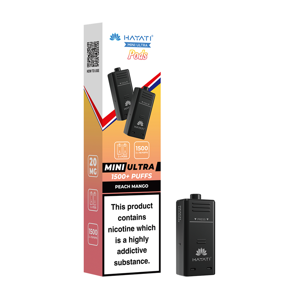 hayati mini ultra pods peach mango