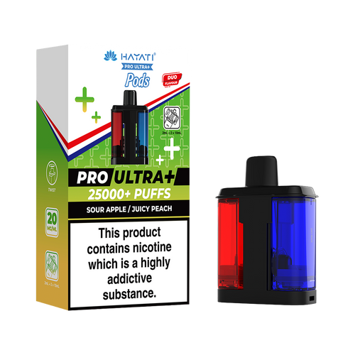 hayati pro ultra plus pods sour apple juicy peach